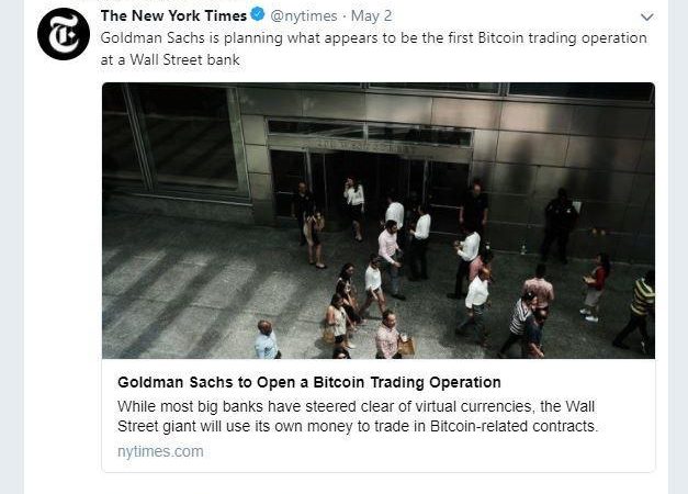 Goldman Sachs To Get A Bitcoin Trading Desk Soon Unoversity